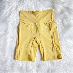 Gymshark yellow sol lift shorts